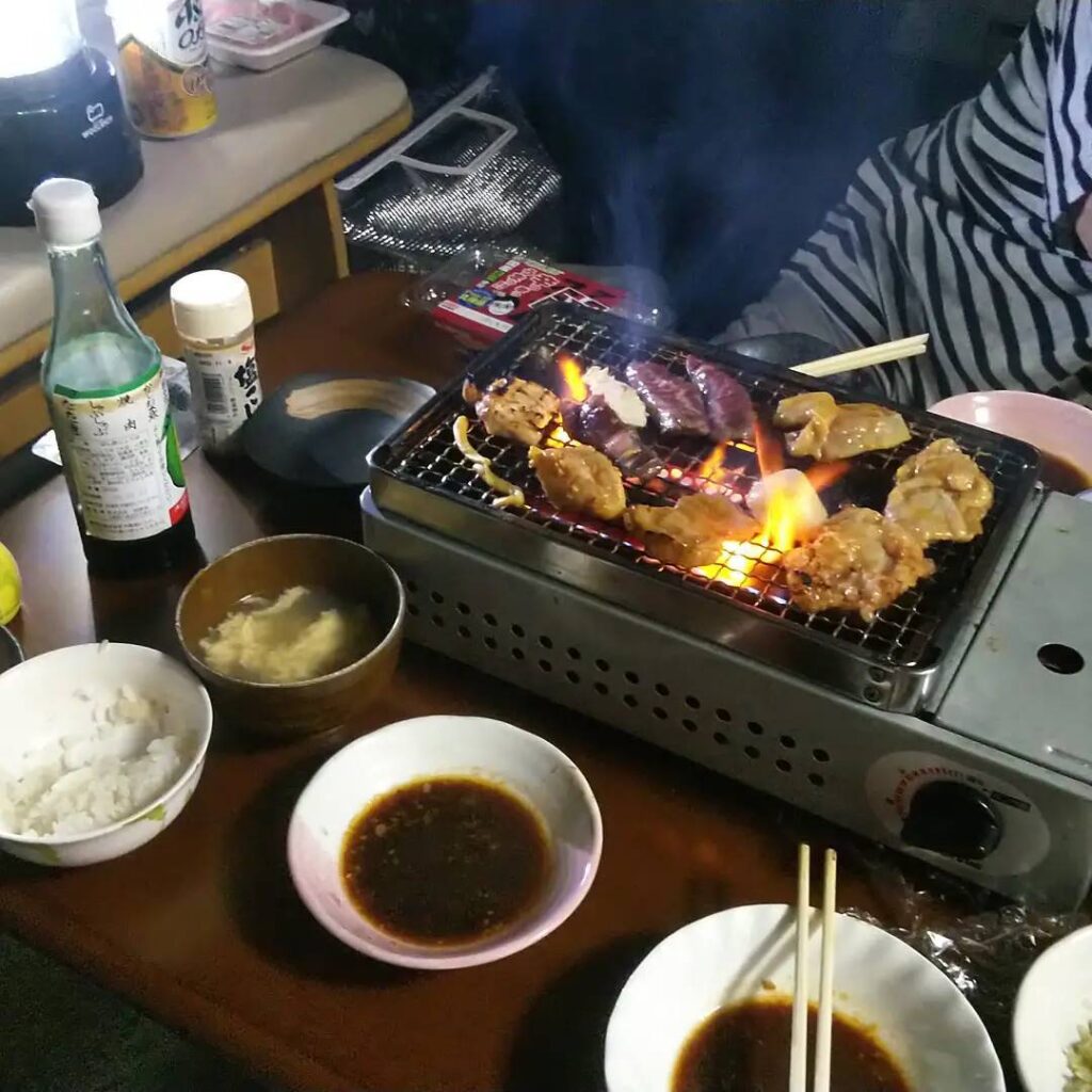 昨日はベランダでミニバーベキュー